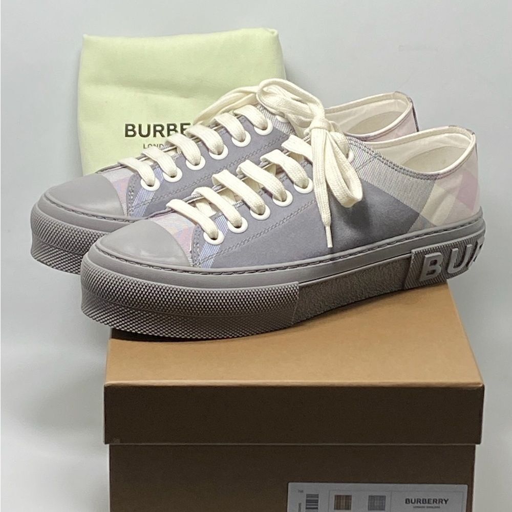 Burberry Check Canvas Low-Top Sneakers size 39.5 - Picture 10 of 12